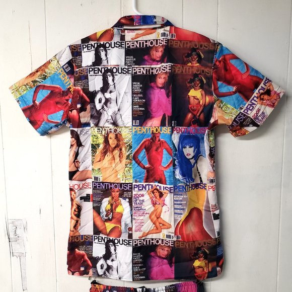 PENTHOUSE Magazine Cover Shirt & Swimsuit bottom X REASON ~ Men’s Medium - Picture 9 of 14